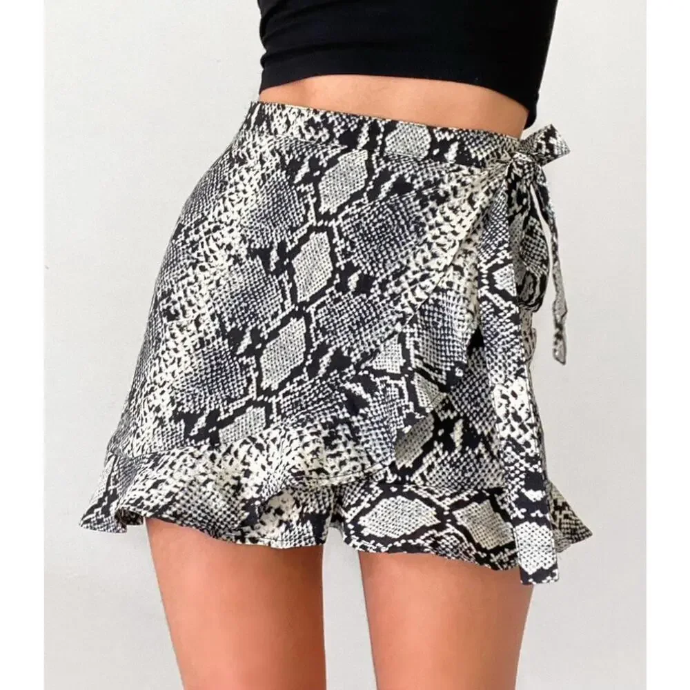 Nasty Gal Snake Yourself At Home Print Wrap Mini Skirt Size US 0
